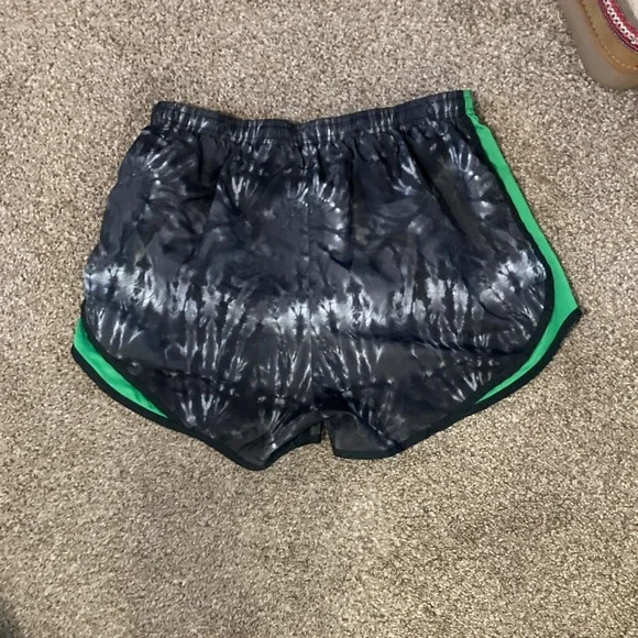 Nike Tie-Dye Black and Green athletic Shorts - Picture 2 of 3